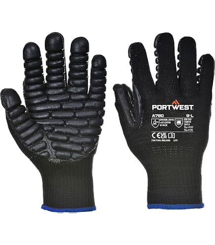 Portwest A790 Anti Vibration Glove Black, X-Large: Amazon.com